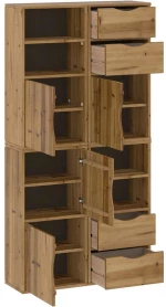 vidaXL Πλαϊνά ντουλάπια 4 τεμ. ODDA 40x24x79 εκ. από Μασίφ Ξύλο Πεύκου