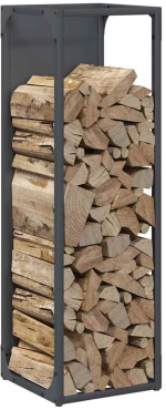 vidaXL Ράφι για καυσόξυλα Ανθρακί 25x25x80 cm Ατσάλι ψυχρής έλασης