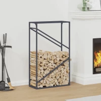 vidaXL Ράφι για καυσόξυλα Ανθρακί 60x25x100 εκ. Ατσάλι ψυχρής έλασης