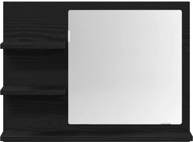 vidaXL Καθρέφτης Μπάνιου Μαύρη Δρυς 60 x 10,5 x 45 εκ. Μοριοσανίδα