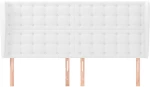 vidaXL Κεφαλάρι με Πτερύγια Λευκό 163x23x118/128 εκ. Συνθετικό Δέρμα