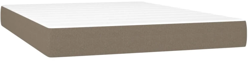 vidaXL Κρεβάτι Boxspring με Στρώμα Taupe 140x190 εκ. Υφασμάτινο