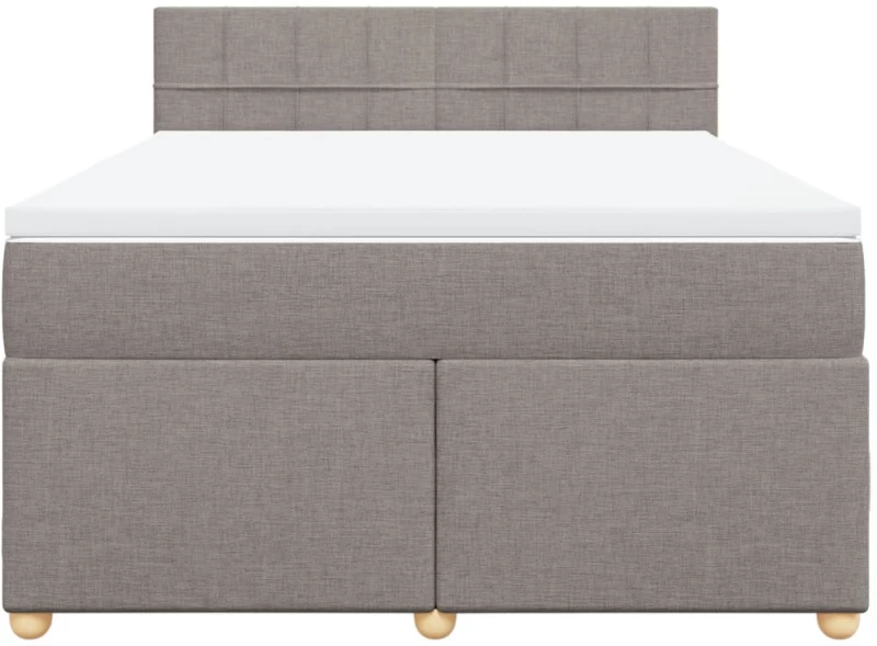 vidaXL Κρεβάτι Boxspring με Στρώμα Taupe 140x190 εκ. Υφασμάτινο