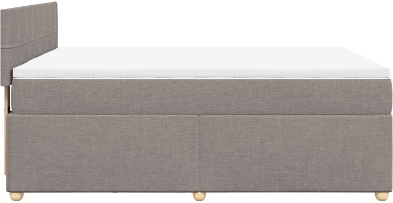 vidaXL Κρεβάτι Boxspring με Στρώμα Taupe 140x190 εκ. Υφασμάτινο