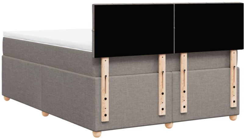 vidaXL Κρεβάτι Boxspring με Στρώμα Taupe 140x190 εκ. Υφασμάτινο