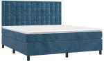 vidaXL Κρεβάτι Boxspring με Στρώμα Σκούρο Μπλε 160x200 εκ. Βελούδινο