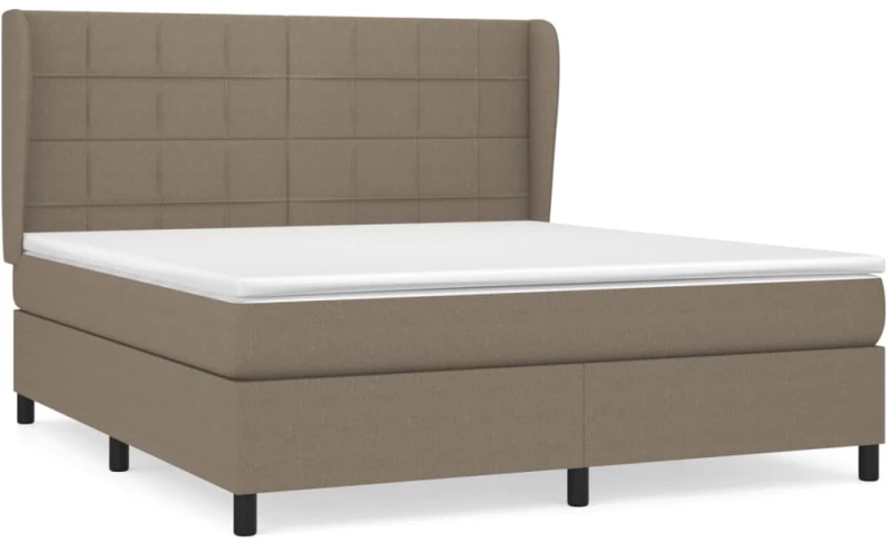 vidaXL Κρεβάτι Boxspring με Στρώμα Taupe 160x200 εκ. Υφασμάτινο