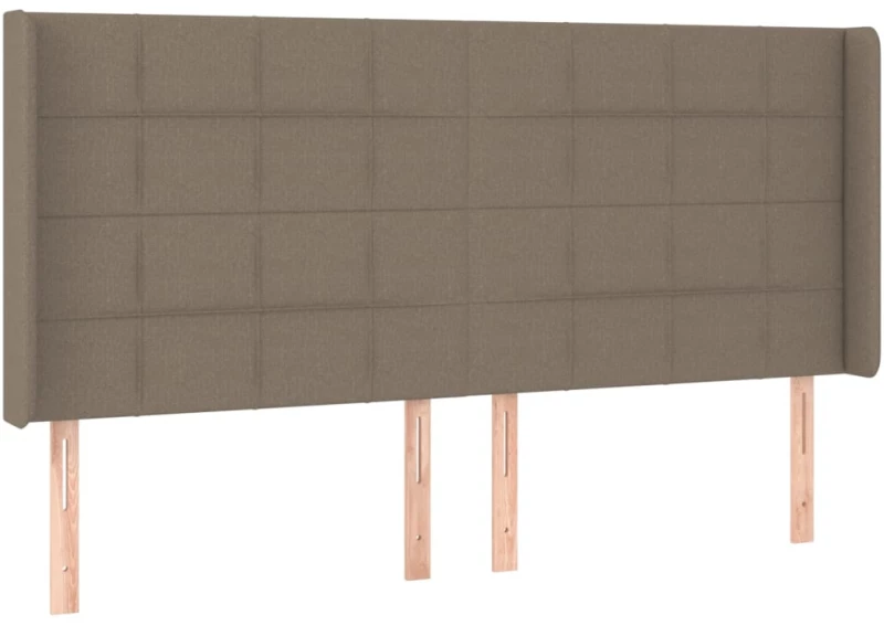 vidaXL Κρεβάτι Boxspring με Στρώμα & LED Taupe 160x200 εκ. Υφασμάτινο