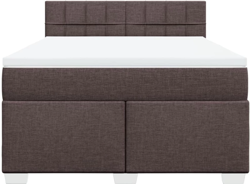 vidaXL Κρεβάτι Boxspring με Στρώμα Σκούρο Καφέ 140x200 εκ Υφασμάτινο