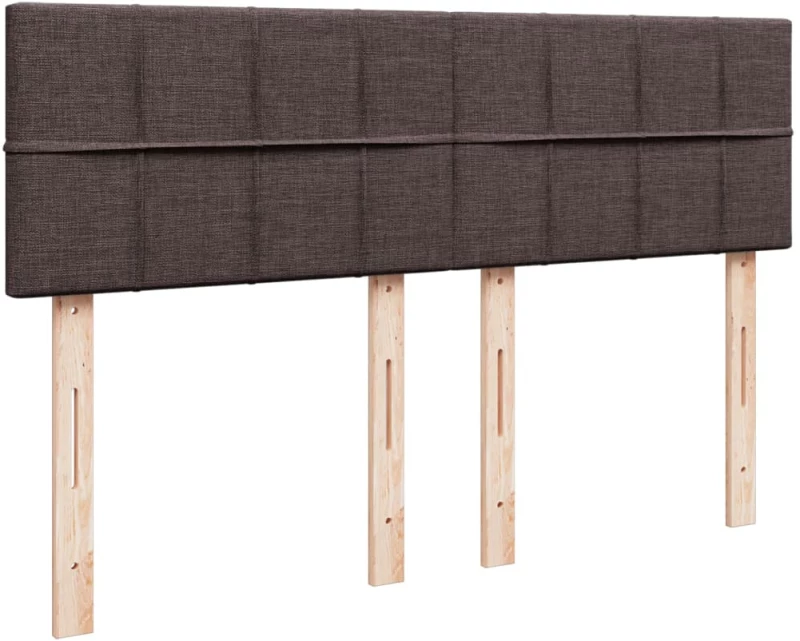 vidaXL Κρεβάτι Boxspring με Στρώμα Σκούρο Καφέ 140x200 εκ Υφασμάτινο
