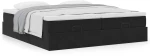 vidaXL Οθωμανικό κρεβάτι με στρώματα Μαύρο 180x200cm Velvet