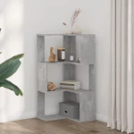 vidaXL Βιβλιοθήκη Γωνιακή 3 Επ. Γκρι Σκυροδέμ. 50x50x102εκ Επεξ. Ξύλο