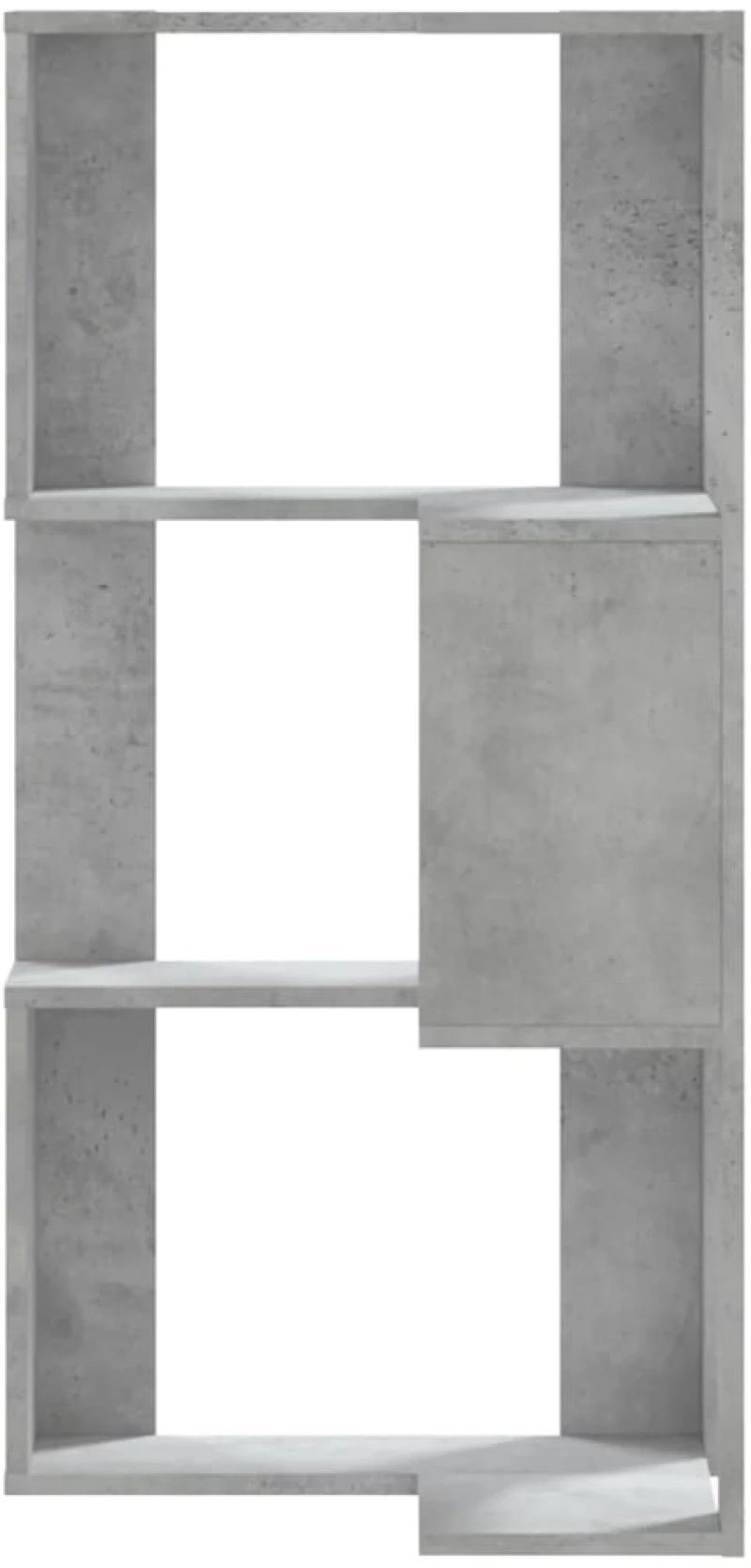 vidaXL Βιβλιοθήκη Γωνιακή 3 Επ. Γκρι Σκυροδέμ. 50x50x102εκ Επεξ. Ξύλο