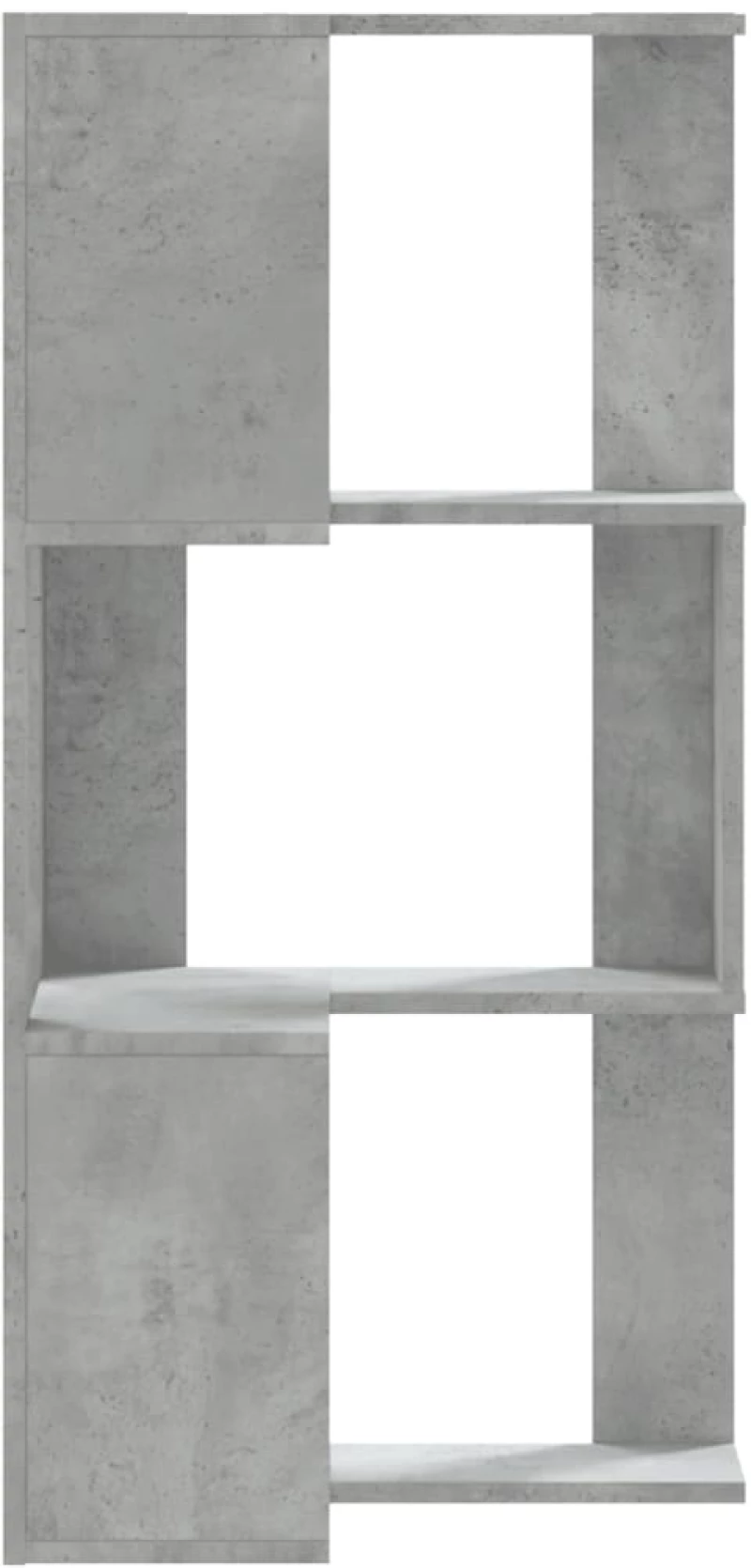vidaXL Βιβλιοθήκη Γωνιακή 3 Επ. Γκρι Σκυροδέμ. 50x50x102εκ Επεξ. Ξύλο