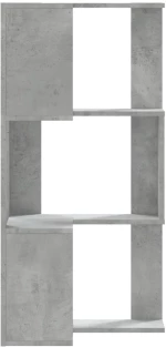 vidaXL Βιβλιοθήκη Γωνιακή 3 Επ. Γκρι Σκυροδέμ. 50x50x102εκ Επεξ. Ξύλο