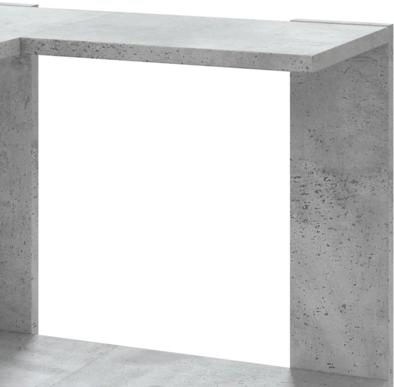 vidaXL Βιβλιοθήκη Γωνιακή 3 Επ. Γκρι Σκυροδέμ. 50x50x102εκ Επεξ. Ξύλο