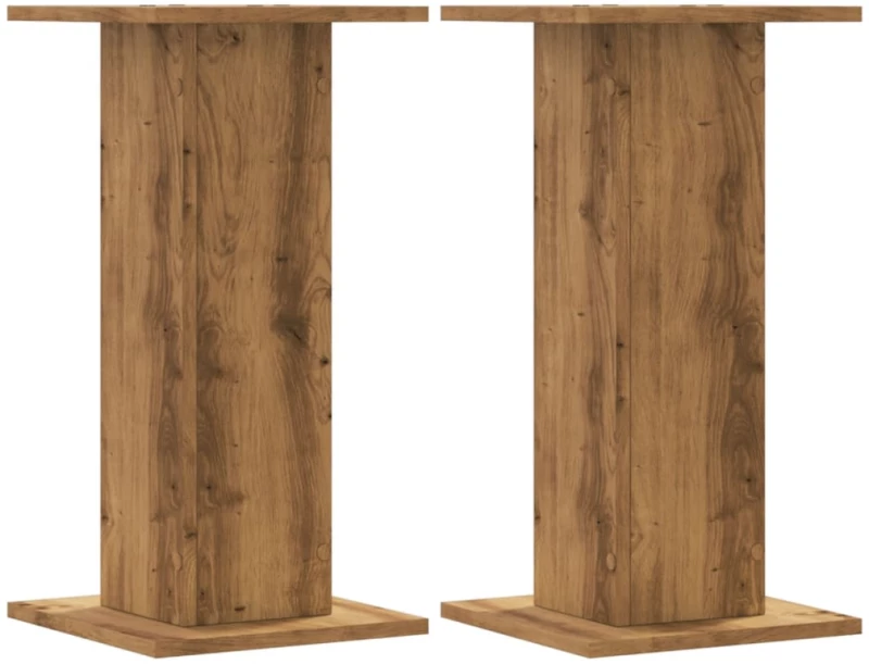 vidaXL Βάσεις Φυτών 2 τεμ. Αρτισιανή Δρυς 30x30x60 εκ. Επεξ. Ξύλο