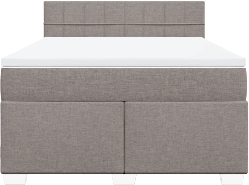 vidaXL Κρεβάτι Boxspring με Στρώμα Taupe 160x200 εκ. Υφασμάτινο