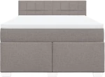 vidaXL Κρεβάτι Boxspring με Στρώμα Taupe 160x200 εκ. Υφασμάτινο