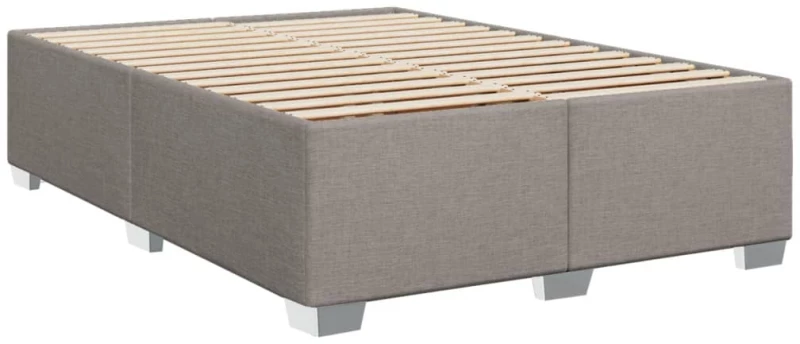 vidaXL Κρεβάτι Boxspring με Στρώμα Taupe 160x200 εκ. Υφασμάτινο