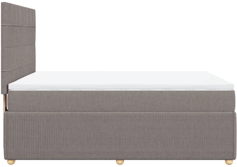 vidaXL Κρεβάτι Boxspring με Στρώμα Taupe 160x200 εκ. Υφασμάτινο