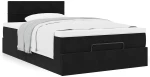 vidaXL Οθωμανικό κρεβάτι με στρώμα Μαύρο 120x200cm Velvet