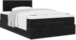 vidaXL Οθωμανικό κρεβάτι με στρώμα Μαύρο 120x200cm Velvet