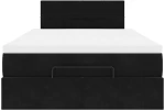 vidaXL Οθωμανικό κρεβάτι με στρώμα Μαύρο 120x200cm Velvet
