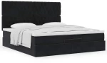vidaXL Οθωμανικό κρεβάτι με στρώματα Μαύρο 180x200cm Velvet