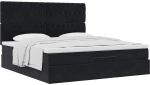 vidaXL Οθωμανικό κρεβάτι με στρώματα Μαύρο 180x200cm Velvet