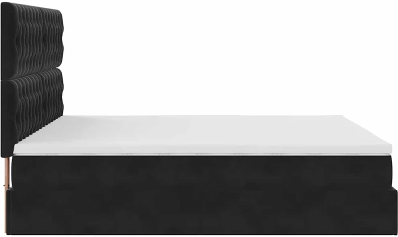 vidaXL Οθωμανικό κρεβάτι με στρώματα Μαύρο 180x200cm Velvet