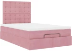 vidaXL Οθωμανικό κρεβάτι με στρώματα Ροζ 120x200cm Velvet