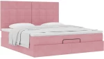 vidaXL Οθωμανικό κρεβάτι με στρώματα ροζ 160x200cm Velvet