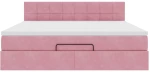 vidaXL Οθωμανικό κρεβάτι με στρώμα ροζ 160x200cm Βελούδο