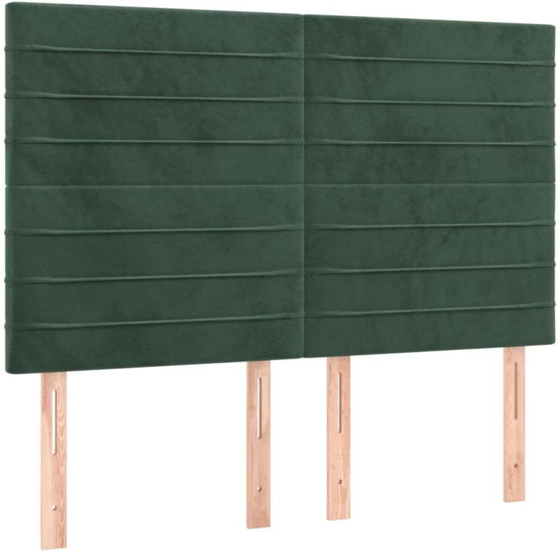 vidaXL Κρεβάτι Boxspring με Στρώμα Σκούρο Πράσινο 140x200εκ. Βελούδινο