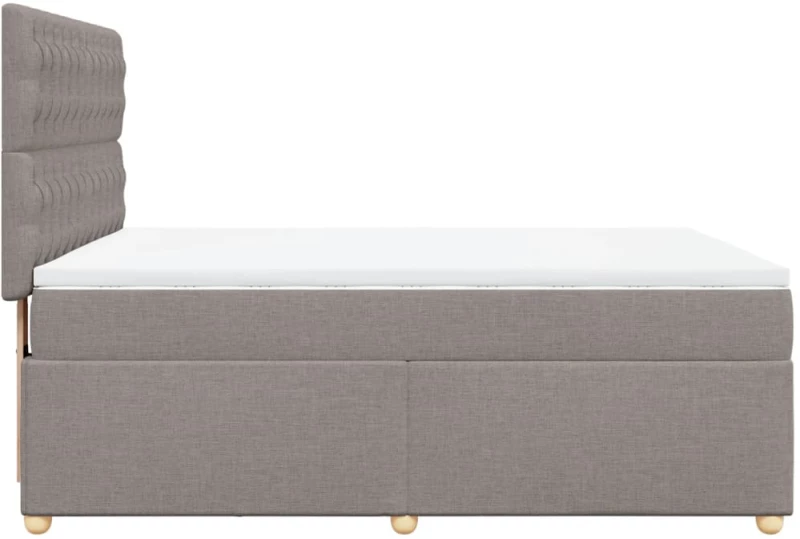 vidaXL Κρεβάτι Boxspring με Στρώμα Taupe 140x190 εκ. Υφασμάτινο