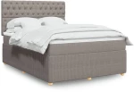 vidaXL Κρεβάτι Boxspring με Στρώμα Taupe 140x190 εκ. Υφασμάτινο