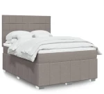 vidaXL Κρεβάτι Boxspring με Στρώμα Taupe 140x190 εκ. Υφασμάτινο