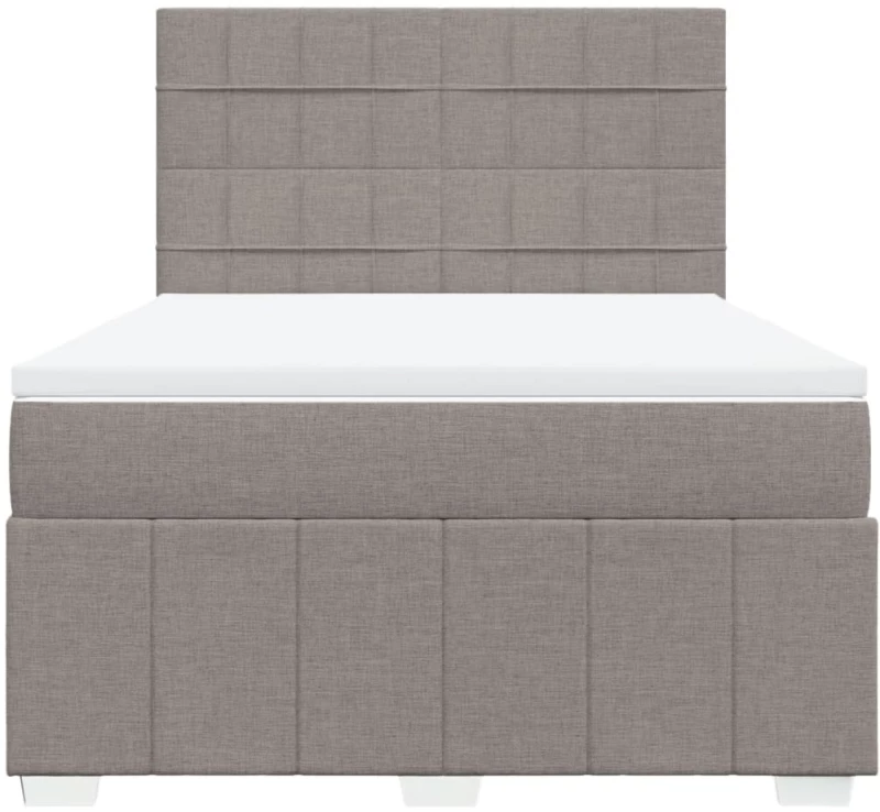 vidaXL Κρεβάτι Boxspring με Στρώμα Taupe 140x190 εκ. Υφασμάτινο