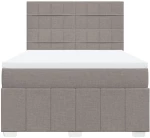 vidaXL Κρεβάτι Boxspring με Στρώμα Taupe 140x190 εκ. Υφασμάτινο