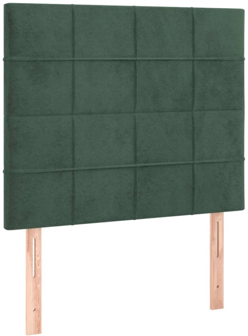 vidaXL Κρεβάτι Boxspring με Στρώμα Σκούρο Πράσινο 80x200 εκ. Βελούδινο