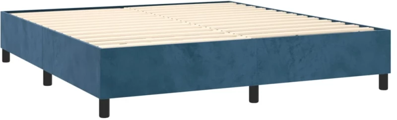 vidaXL Κρεβάτι Boxspring με Στρώμα Σκούρο Μπλε 160x200 εκ. Βελούδινο