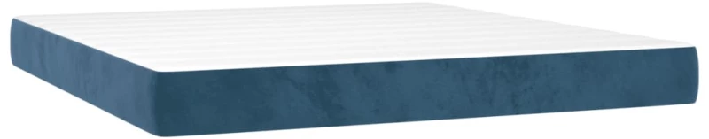 vidaXL Κρεβάτι Boxspring με Στρώμα Σκούρο Μπλε 160x200 εκ. Βελούδινο