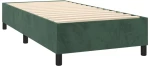 vidaXL Κρεβάτι Boxspring με Στρώμα Σκούρο Πράσινο 90x190 εκ. Βελούδινο