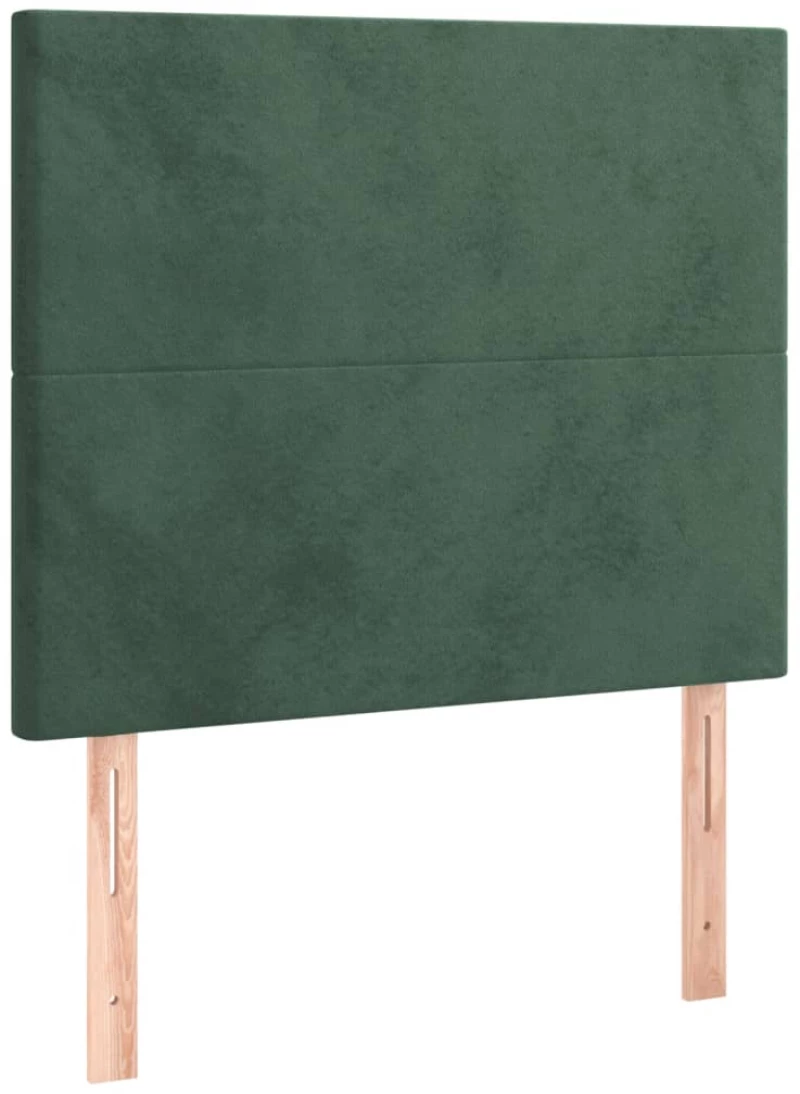 vidaXL Κρεβάτι Boxspring με Στρώμα Σκούρο Πράσινο 90x190 εκ. Βελούδινο