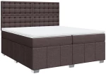 vidaXL Κρεβάτι Boxspring με Στρώμα Σκούρο Καφέ 200x200 εκ. Υφασμάτινο