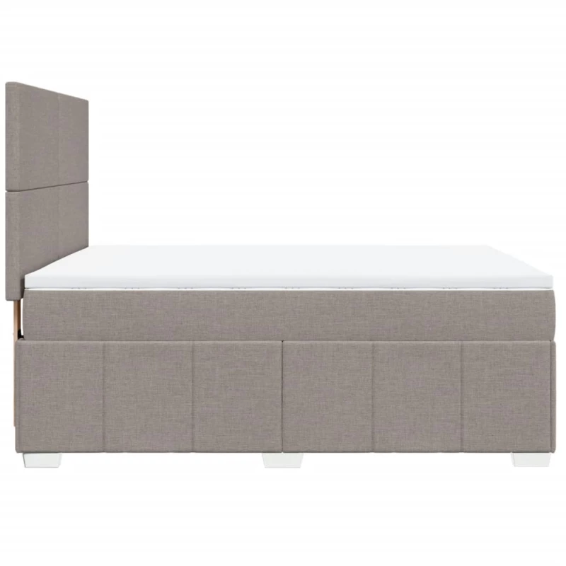 vidaXL Κρεβάτι Boxspring με Στρώμα Taupe 140x190 εκ. Υφασμάτινο
