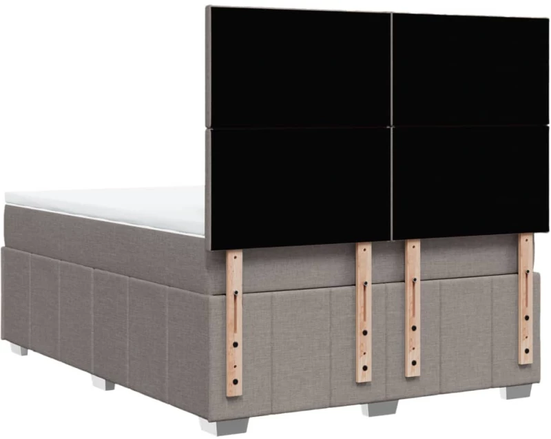 vidaXL Κρεβάτι Boxspring με Στρώμα Taupe 140x190 εκ. Υφασμάτινο
