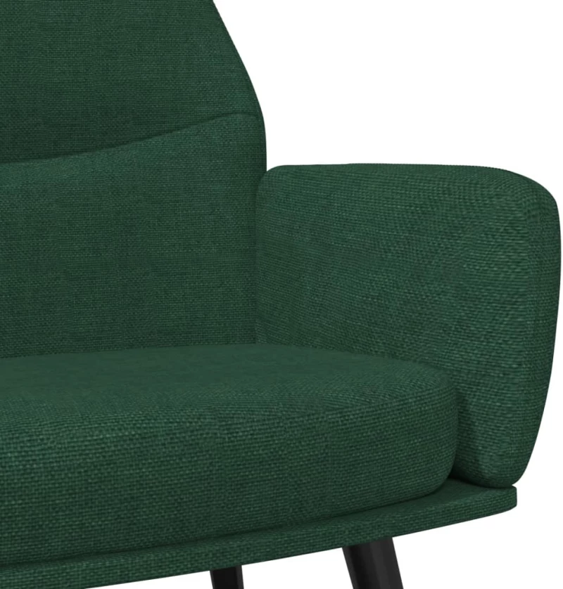 vidaXL Πολυθρόνα Relax Σκούρο Πράσινο Υφασμάτινη με Σκαμπό