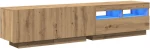 vidaXL Έπιπλο Τηλεόρασης με LED Αρτισιανή Δρυς 180x35x40 εκ Επεξ.Ξύλο